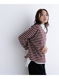 【SALE／50%OFF】ボーダーカットソー NATURAL BEAUTY BASIC ナチュラルビューティベーシック トップス カットソー・Tシャツ ホワイト【RBA_E】[Rakuten Fashion]