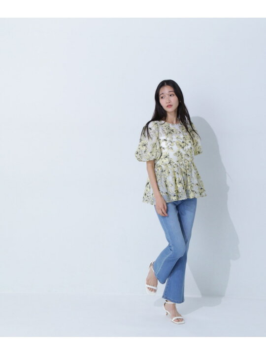 楽天市場】フラワーオパールペプラムブラウス NATURAL BEAUTY BASIC 