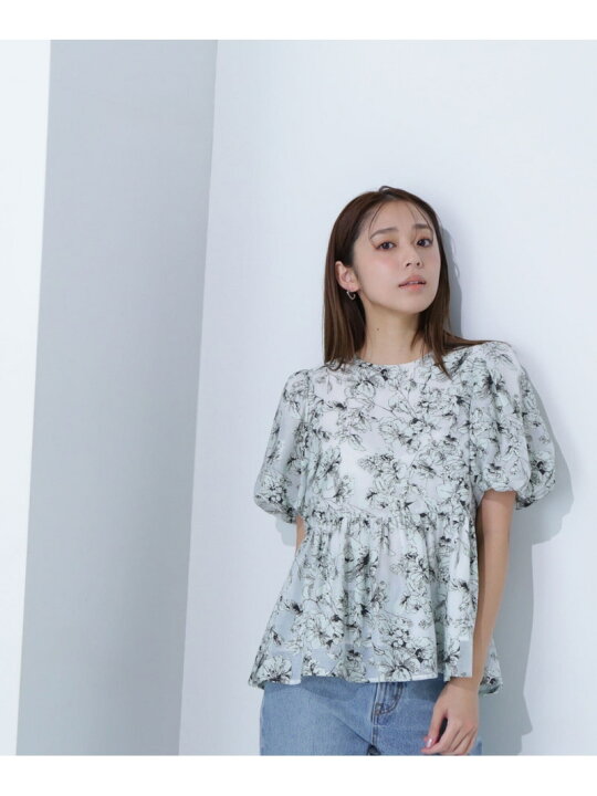 楽天市場】フラワーオパールペプラムブラウス NATURAL BEAUTY BASIC 