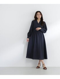 【SALE／50%OFF】フロントボタン開襟ワンピース NATURAL BEAUTY BASIC ナチュラルビューティベーシック ワンピース・ドレス ワンピース ブルー ネイビー【RBA_E】【送料無料】[Rakuten Fashion]