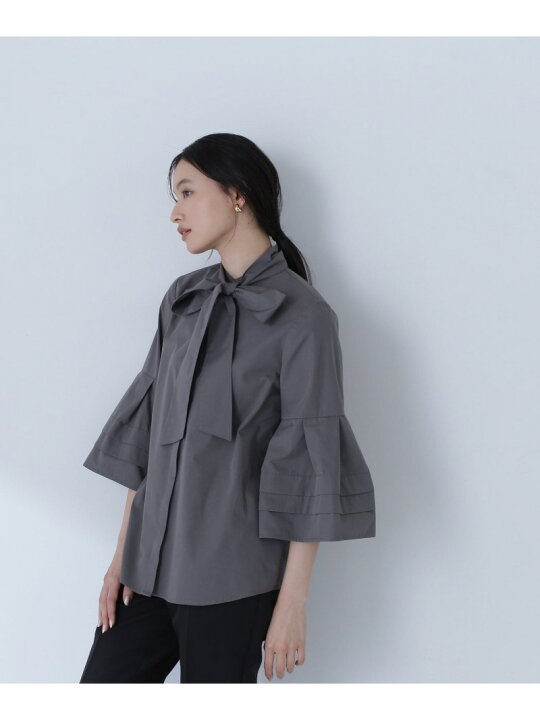 楽天市場】フレアカフスリボンボウブラウス NATURAL BEAUTY BASIC 