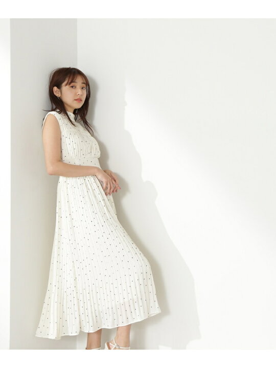 楽天市場】【SALE／30%OFF】ランダムドットプリーツワンピース NATURAL  