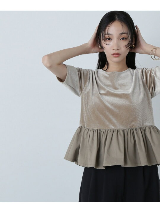 楽天市場】ベロアドッキングペプラムトップス NATURAL BEAUTY BASIC 
