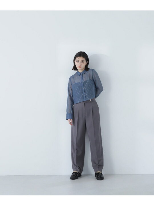 楽天市場】メタルボタンタックワイドパンツ NATURAL BEAUTY BASIC 