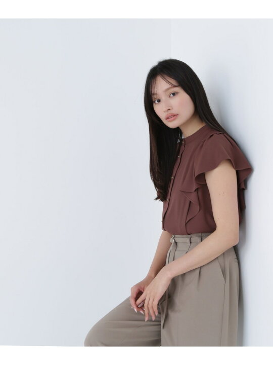楽天市場】【SALE／50%OFF】メタルボタンフリルスリーブブラウス 