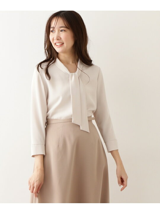 楽天市場】[洗える]ボウタイ七分袖ブラウス NATURAL BEAUTY BASIC 