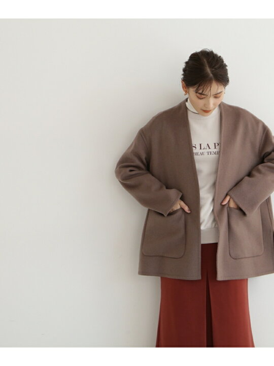 楽天市場】【SALE／60%OFF】Vネックハーフリバーコート NATURAL BEAUTY 