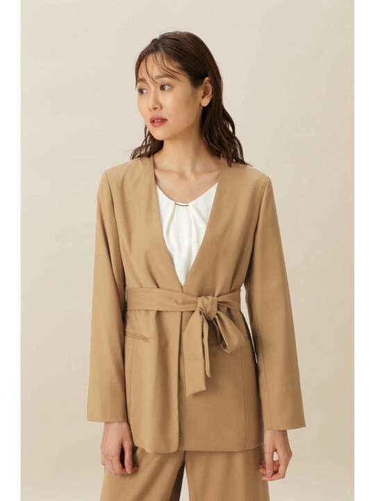 楽天市場】【SALE／70%OFF】[洗える]ベルテッドジャケット◇ NATURAL 