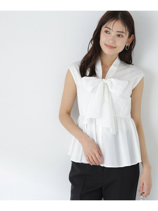 楽天市場】【SALE／30%OFF】Vネックボウリボンペプラムブラウス 
