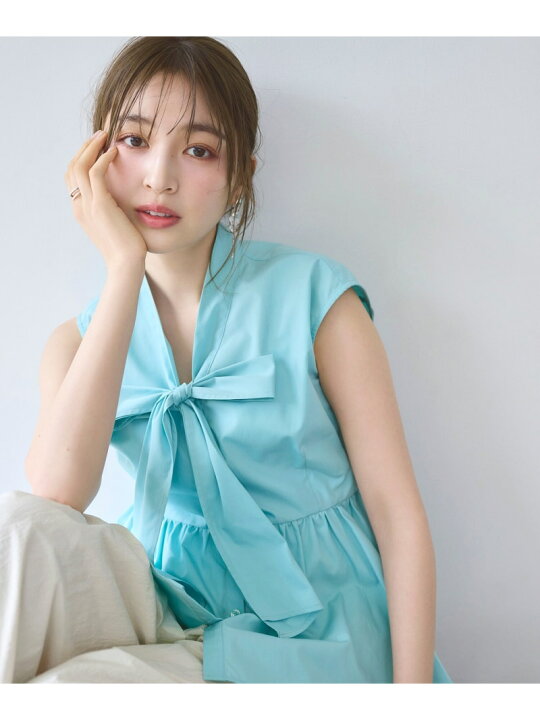 楽天市場】【SALE／30%OFF】Vネックボウリボンペプラムブラウス 