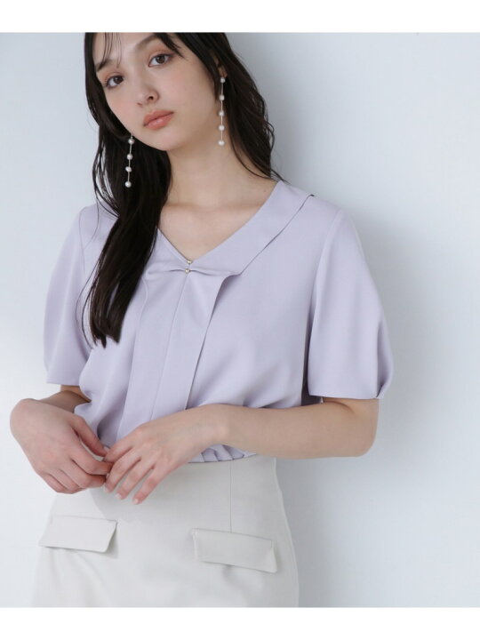楽天市場】【SALE／10%OFF】Vネックメタルポイントブラウス NATURAL NBB メタルポイントＶネックブラウス