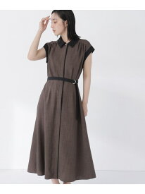 リネンライクバイカラーワンピース NATURAL BEAUTY BASIC ナチュラルビューティベーシック ワンピース・ドレス ワンピース ブラウン ベージュ【送料無料】[Rakuten Fashion]