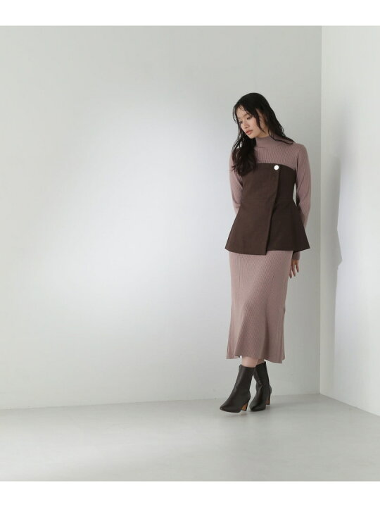 楽天市場】【SALE／50%OFF】ペプラムビスチェセットニットワンピース  