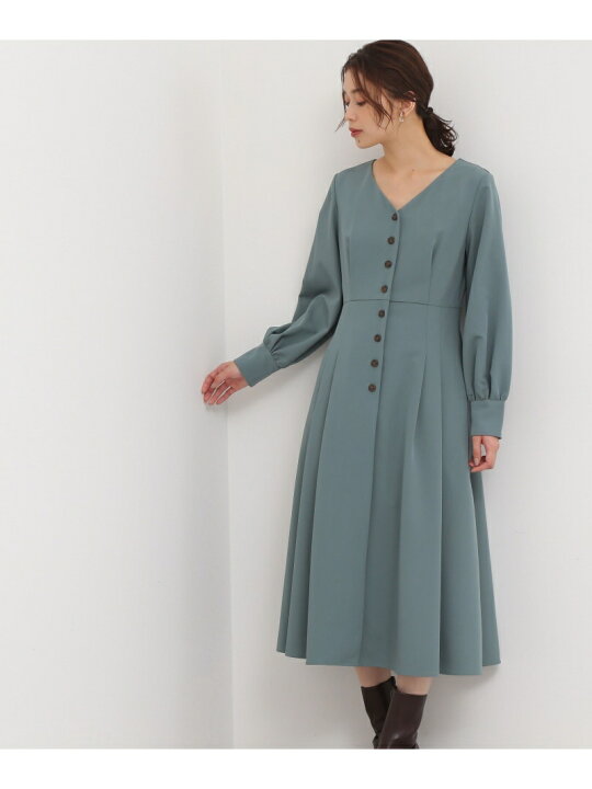 楽天市場 Sale 10 Off ボタンディテールワンピース Natural Beauty Basic ナチュラルビューティベーシック ワンピース ドレス その他のワンピース ドレス グリーン ベージュ ネイビー Rba E 送料無料 Rakuten Fashion Natural Beauty Basic