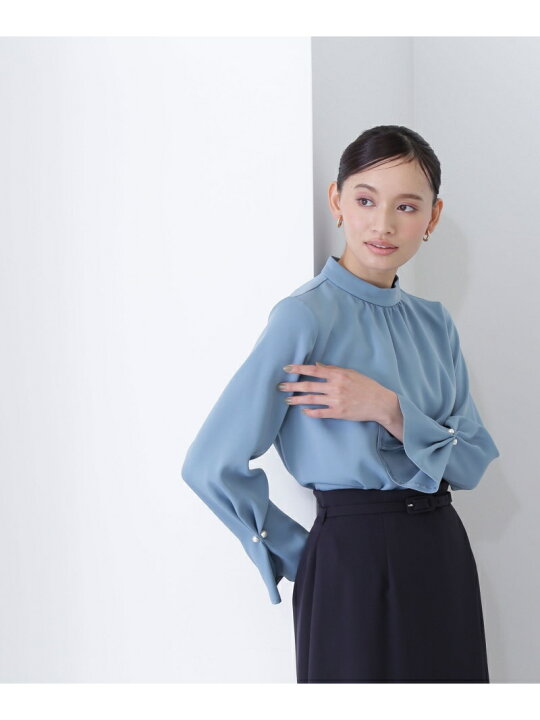 楽天市場】パールポイントハイネックブラウス NATURAL BEAUTY BASIC 
