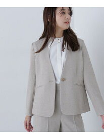 【SALE／50%OFF】ドライシャークスキン SET UP ノーカラージャケット NATURAL BEAUTY BASIC ナチュラルビューティベーシック ジャケット・アウター テーラードジャケット・ブレザー ベージュ【RBA_E】【送料無料】[Rakuten Fashion]