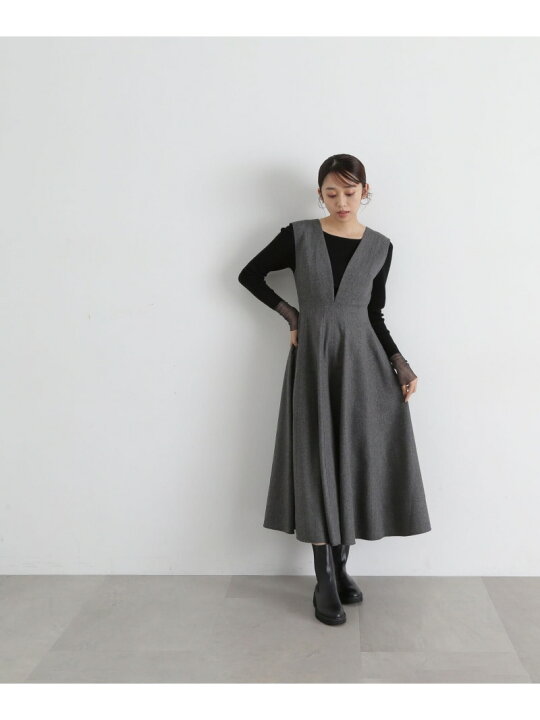 楽天市場】Vネックフレアジャンスカ NATURAL BEAUTY BASIC ナチュラル 