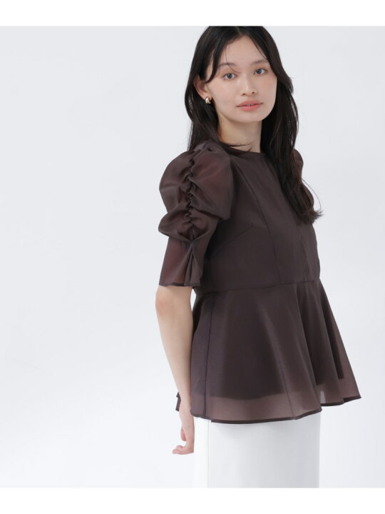 楽天市場】シアーペプラムブラウス半袖 NATURAL BEAUTY BASIC 