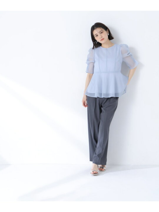 楽天市場】シアーペプラムブラウス半袖 NATURAL BEAUTY BASIC 