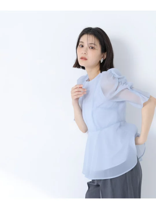 楽天市場】シアーペプラムブラウス半袖 NATURAL BEAUTY BASIC 