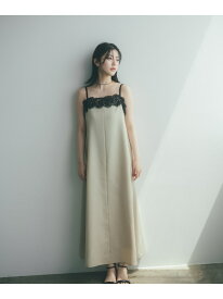 【SALE／20%OFF】レーストリムキャミワンピース NATURAL BEAUTY BASIC ナチュラルビューティベーシック ワンピース・ドレス ワンピース ベージュ グレー【RBA_E】【送料無料】[Rakuten Fashion]