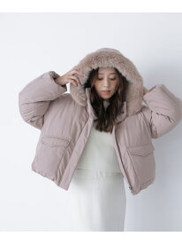 フードファーショートダウン NATURAL BEAUTY BASIC ナチュラルビューティベーシック ジャケット・アウター ブルゾン・ジャンパー ブラウン ホワイト【送料無料】[Rakuten Fashion]