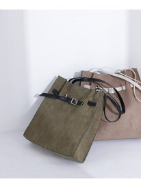 スウェードタックベルトトートバッグ NATURAL BEAUTY BASIC ナチュラルビューティベーシック バッグ トートバッグ ベージュ カーキグリーン【送料無料】[Rakuten Fashion]