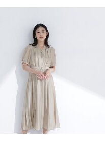 【SALE／30%OFF】フロントボタンプリーツワンピース NATURAL BEAUTY BASIC ナチュラルビューティベーシック ワンピース・ドレス ワンピース ベージュ グレー【RBA_E】【送料無料】[Rakuten Fashion]