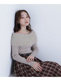 【SALE／50%OFF】シャギーオフショルニット NATURAL BEAUTY BASIC ナチュラルビューティベーシック トップス ニット ベージュ グレー【RBA_E】【送料無料】[Rakuten Fashion]