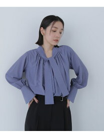 【SALE／30%OFF】カットドビーボウブラウス NATURAL BEAUTY BASIC ナチュラルビューティベーシック トップス シャツ・ブラウス ホワイト ブルー【RBA_E】【送料無料】[Rakuten Fashion]
