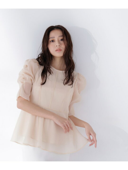 楽天市場】＜Oggi掲載＞シアーペプラムブラウス半袖 NATURAL BEAUTY 