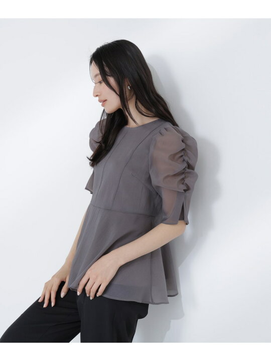 楽天市場】＜Oggi掲載＞シアーペプラムブラウス半袖 NATURAL BEAUTY 