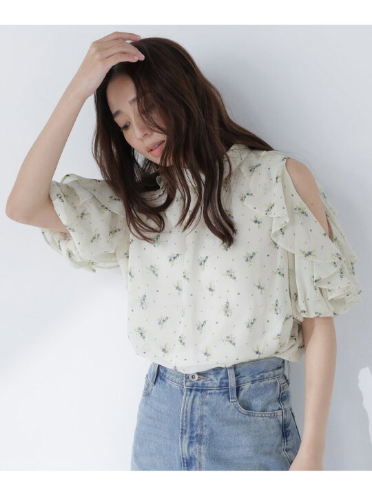 楽天市場】【SALE／30%OFF】ショルダースリットフリルブラウス NATURAL 
