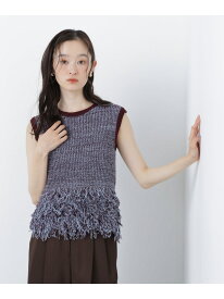 ＜N.＞フリンジニット NATURAL BEAUTY BASIC ナチュラルビューティベーシック トップス ニット グリーン ブラウン ブラック【先行予約】*【送料無料】[Rakuten Fashion]