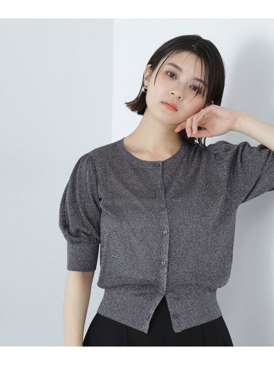 楽天市場】【SALE／10%OFF】ラメシアーパフスリーブカーディガン 