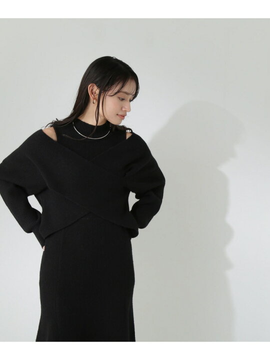 楽天市場】【SALE／50%OFF】カシュクールレイヤードニットワンピース  