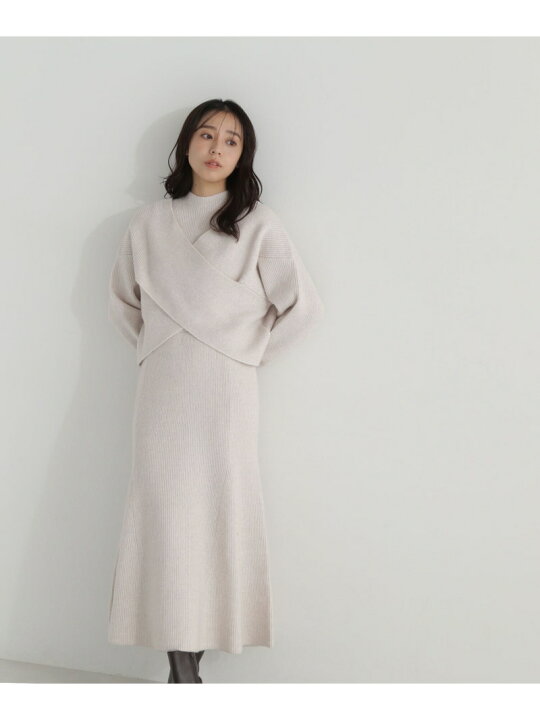楽天市場】【SALE／50%OFF】カシュクールレイヤードニットワンピース  