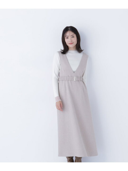 楽天市場】【SALE／30%OFF】ベルト付Vネックジャンスカ NATURAL BEAUTY 
