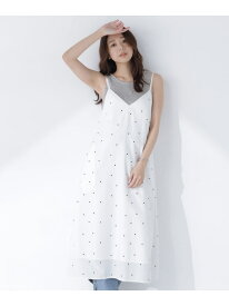 【SALE／30%OFF】スクエアドットキャミワンピース NATURAL BEAUTY BASIC ナチュラルビューティベーシック ワンピース・ドレス ワンピース ホワイト ブラック【RBA_E】【送料無料】[Rakuten Fashion]