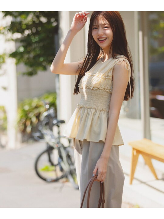 楽天市場】シャーリングペプラムブラウス NATURAL BEAUTY BASIC 