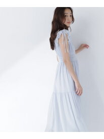 フリルショルダー楊柳ワンピース NATURAL BEAUTY BASIC ナチュラルビューティベーシック ワンピース・ドレス ワンピース グレー ブルー【送料無料】[Rakuten Fashion]
