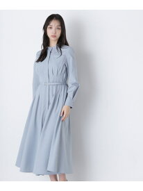 タックウエストシャツワンピース 24SS NATURAL BEAUTY BASIC ナチュラルビューティベーシック ワンピース・ドレス ワンピース ネイビー ベージュ ブルー【送料無料】[Rakuten Fashion]