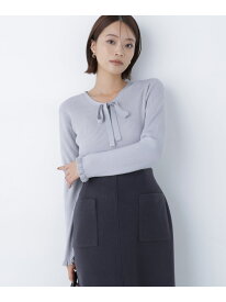 【SALE／30%OFF】ラメリブボウタイニット NATURAL BEAUTY BASIC ナチュラルビューティベーシック トップス ニット ネイビー イエロー グレー【RBA_E】【送料無料】[Rakuten Fashion]