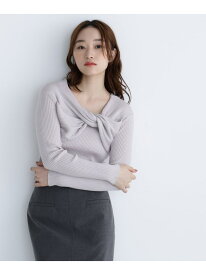 【SALE／10%OFF】ツイストラメリブニット NATURAL BEAUTY BASIC ナチュラルビューティベーシック トップス ニット グレー ピンク ブルー【RBA_E】【送料無料】[Rakuten Fashion]