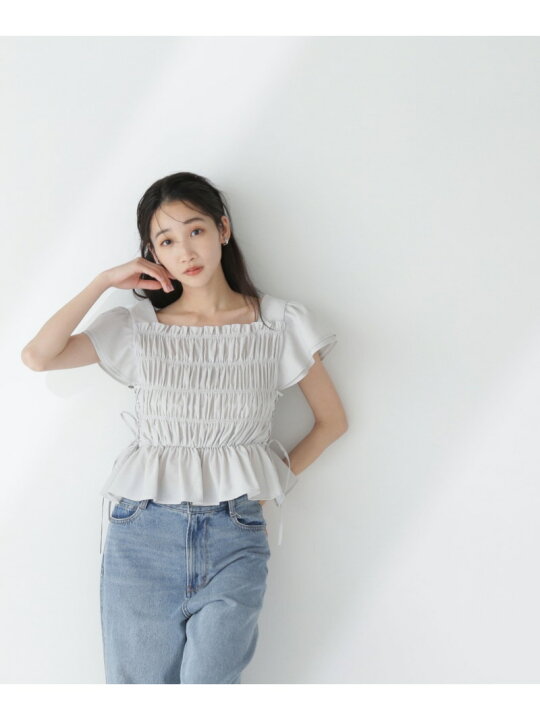 楽天市場】レースアップフリルシャーリングブラウス NATURAL BEAUTY 