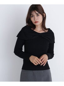 【SALE／50%OFF】フロントリボンニット NATURAL BEAUTY BASIC ナチュラルビューティベーシック トップス ニット グレー ブラック ホワイト【RBA_E】【送料無料】[Rakuten Fashion]