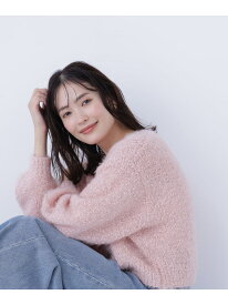 【SALE／10%OFF】フェザーネップニット NATURAL BEAUTY BASIC ナチュラルビューティベーシック トップス ニット ホワイト ピンク【RBA_E】【送料無料】[Rakuten Fashion]