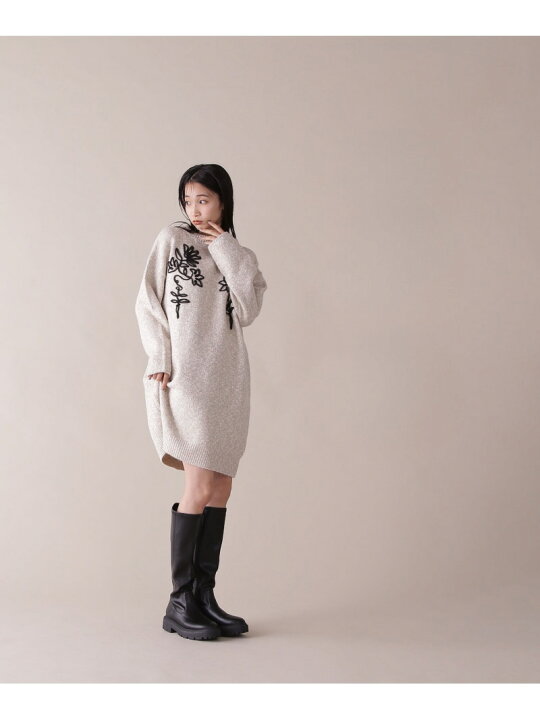 楽天市場】【SALE／10%OFF】フラワー刺繍ミニニットワンピース NATURAL 