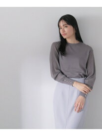 【SALE／10%OFF】シアースリーブモックネックニット NATURAL BEAUTY BASIC ナチュラルビューティベーシック トップス ニット グレー ホワイト ピンク【RBA_E】【送料無料】[Rakuten Fashion]