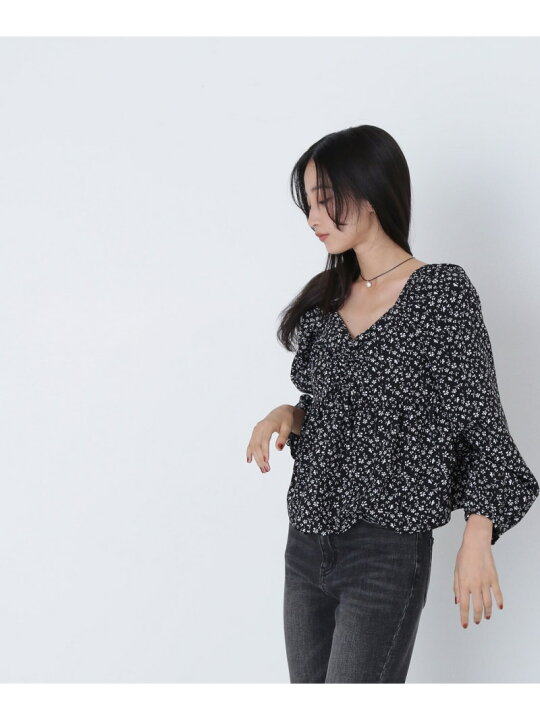 楽天市場】【SALE／50%OFF】ミニフラワープリントペプラムブラウス 